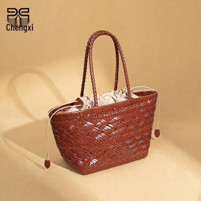 French High-End Woven Basket Handbag
