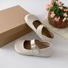 French Retro Light Mouth Velcro Mary Jane Women's Shoes 2025 New Fashion Versatile with Skirt Small Leather Shoes