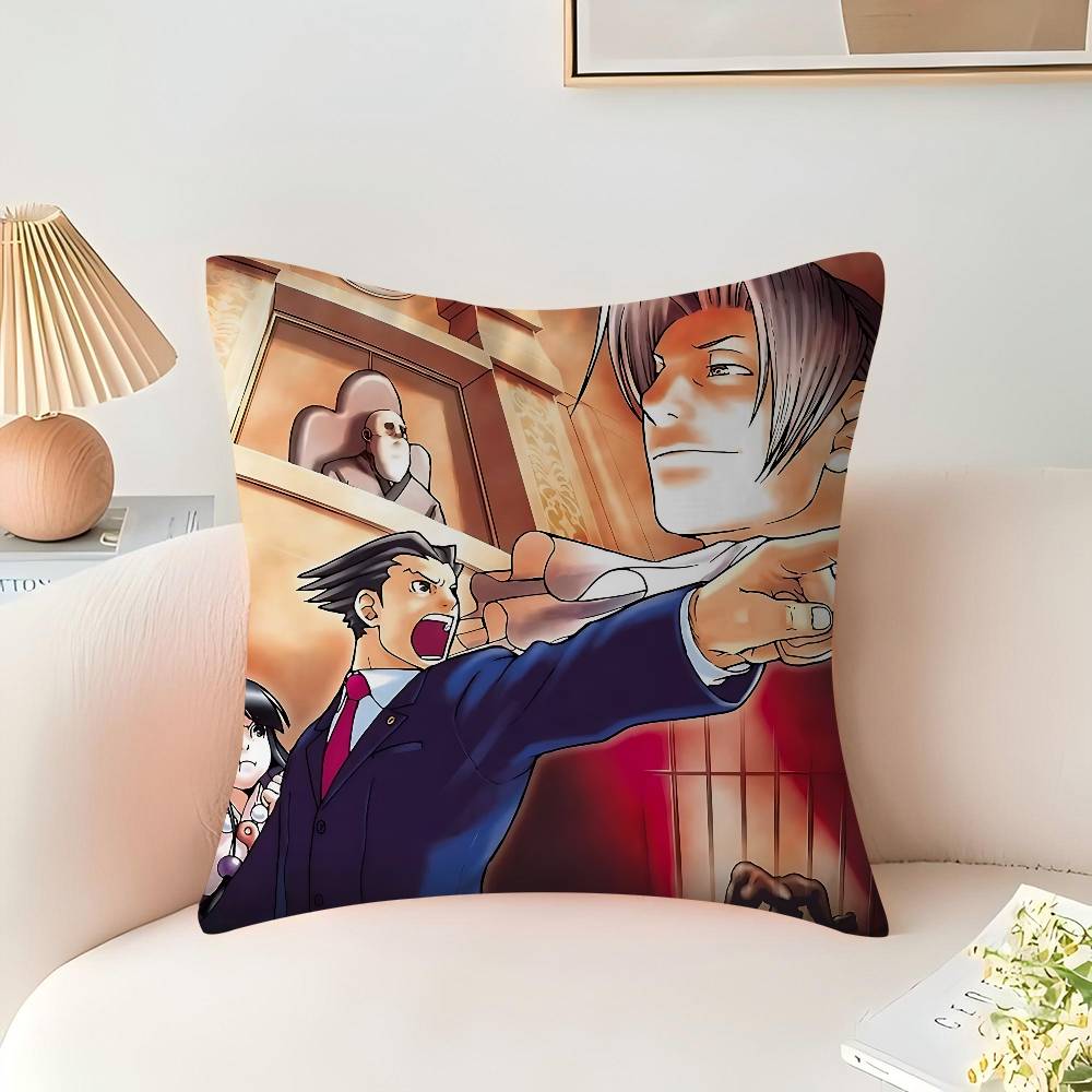 

Game The Great Ace-Attorney Cushion Cover Pillowcase Upholstery Sofa Throw Pillow Home Decor Pillowcas 16x16Inch