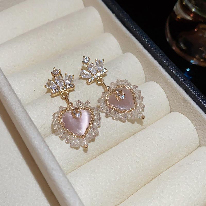 Серьги-пусеты Crown love французские серьги легкая роскошь элегантный темперамент серьги женские