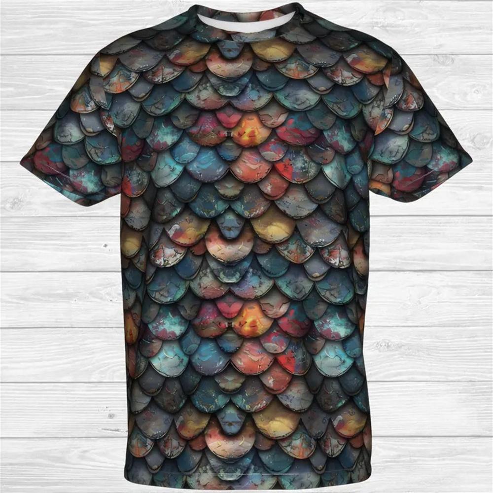 Snake Animal Scales Graphic T-shirt 3D Print Round Neck T Shirts Personality Street Cosplay Clothing Tees Tops Size XXS-6XL