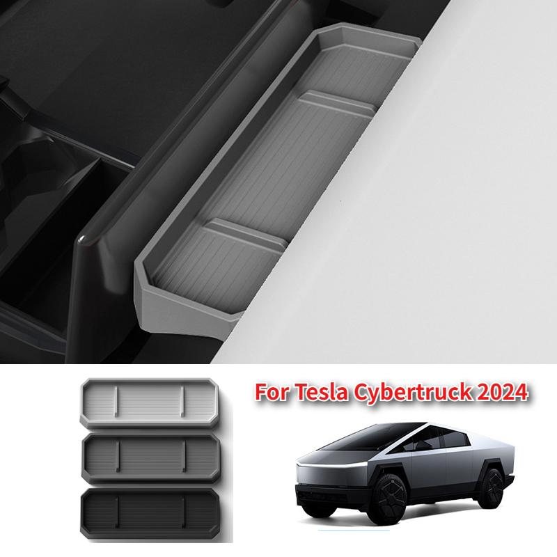 Screen Rear Storage Box for Tesla Cybertruck 2024 Silicone Instrument Panel Storage Box Organizer Accessories for Cyber Pickup