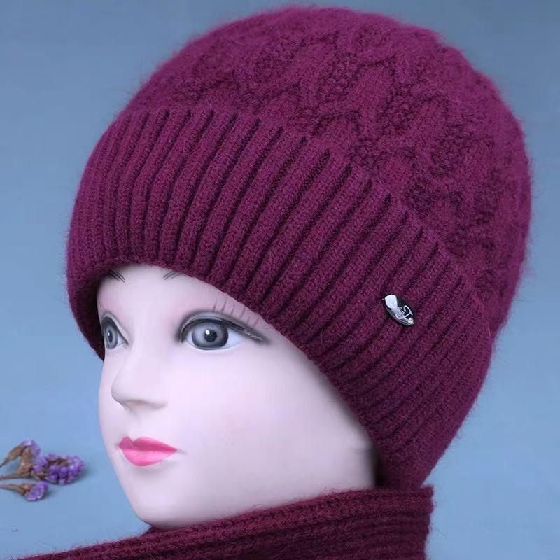 Winter hat fleece warm wool hat outdoor cold cover ear protector old lady knitted hat