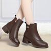 Shoes Women's Autumn and Winter Short Boots, New Fashion Boots Thick Heel Velvet Leather Shoes    Women's Boots Mother Shoes Cotton Shoes
