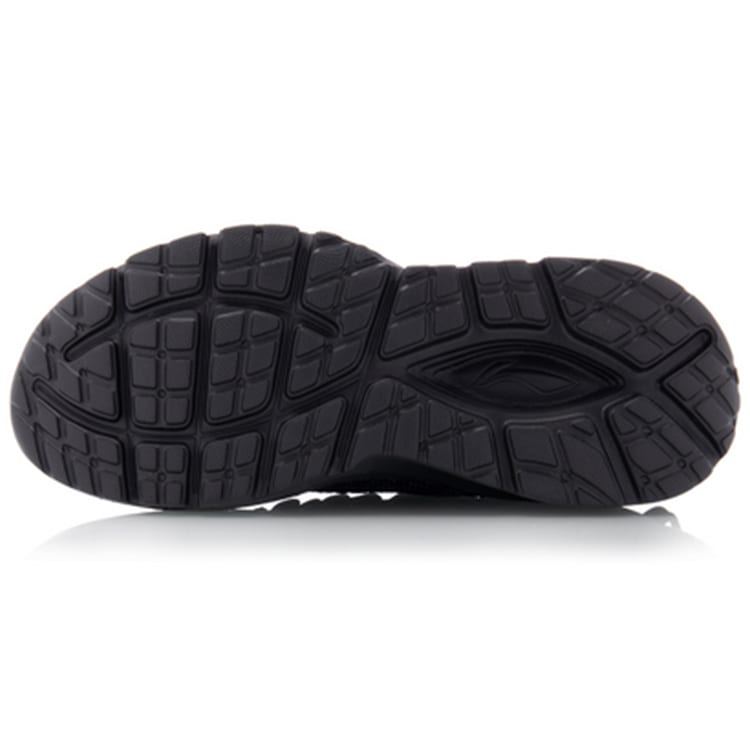 Li Ning Cushioning Lightweight Breathable Low top Running Shoes Unisex Standard Black ARHQ061-5