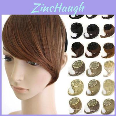 Clip In On Womens Straight Side Bangs Fringe Hair Piece For Gorgeous Volume And Length