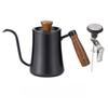 1Pc Hand Brewed Coffee Pot Long Mouth Thin Mouth Pot Household 304 Stainless Steel Thickened Ear Hanging Coffee Utensils Wooden Handle Outdoor
