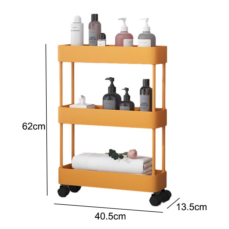 2/3/4 Layer Narrow Gap Storage Rack Shelves Organizer Open High Capacity Save Space Mobile Shelving for Kitchen Bathroom