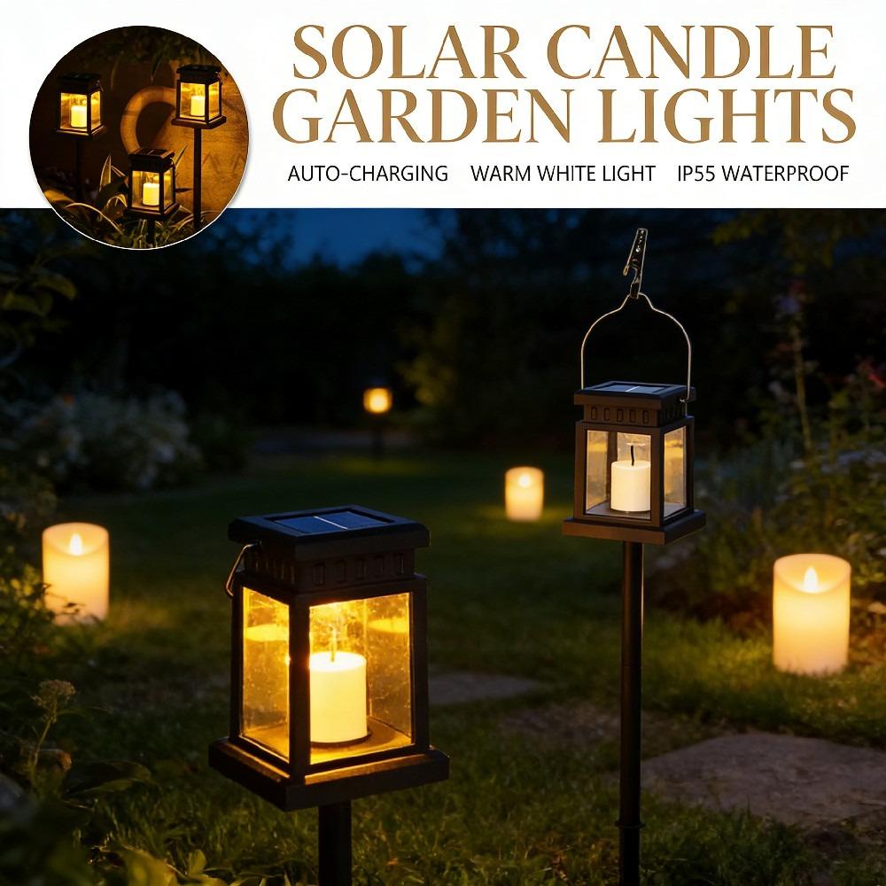 4/2/1PC Solar Palace Lantern Outdoor Hanging Waterproof LED Decoration Flashing Flameless Candle Light, Used for Christmas Party Decoration