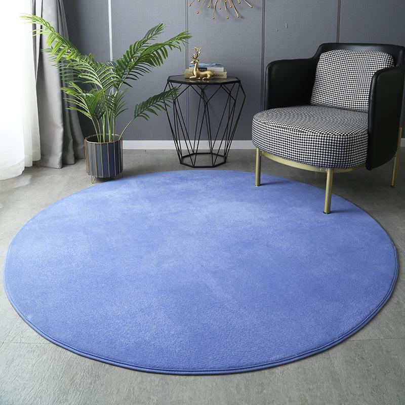 Round Thickened Coral Velvet Carpet Soft Bedroom Mats Bed Full Living Room Rugs Tatami Mat Computer Desk Balcony  Blanket