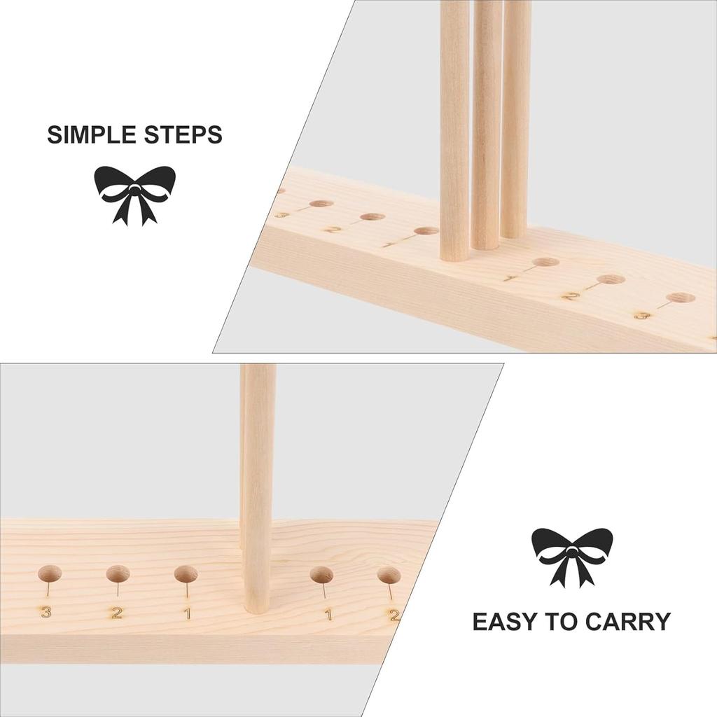 EXCEART Extended Wooden Bow Maker for Ribbon, Wreaths, Christmas, New Year Decorations, Corsages, Holiday Wreaths; Wooden, Adjustable, 15 Holes, 3