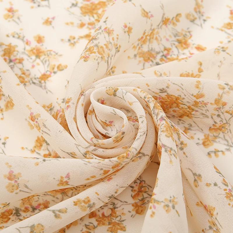 Floral Printed Bubble Chiffon Scarf Hijab Woman Muslim Hijab Long Shawl Maldives Women'S Headband Ramadan Islam Turban