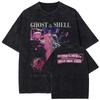 T-shirt Anime Ghost In The Shell T-shirt Lavata Vintage Abbigliamento Unisex da Uomo Magliette a Maniche Corte in Cotone Top