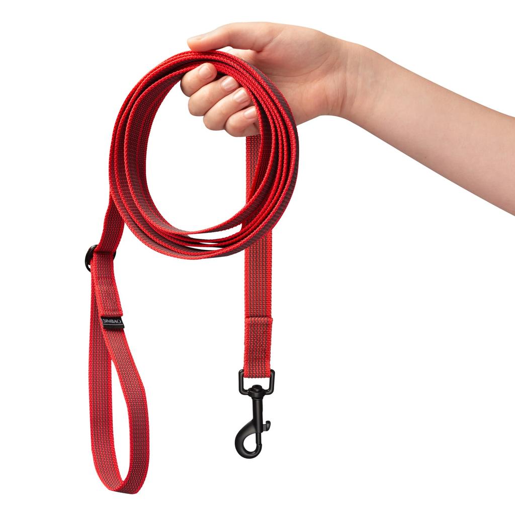 Regulowana smycz antypoślizgowa czerwona - 7m, 86mm twistlock - pies 15-80kg