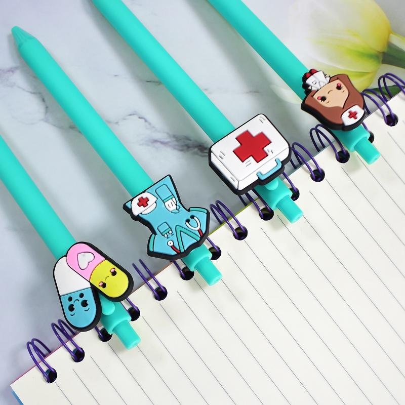 10Pcs Simple Medical Clothing Modeling Ballpoint Pen, Color Series Push Pen, Medical Theme Gift Pen Ballpoint Pen