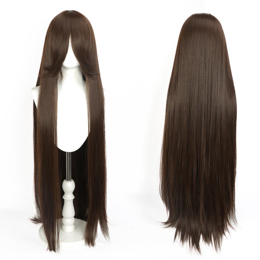 Parrucca Cosplay Lunga Dritta 100CM Multicolore Rosa Biondo Nero Parrucca Costume Anime Parrucca Cos Sintetica Universale Parrucca per Uso Quotidiano Feste
