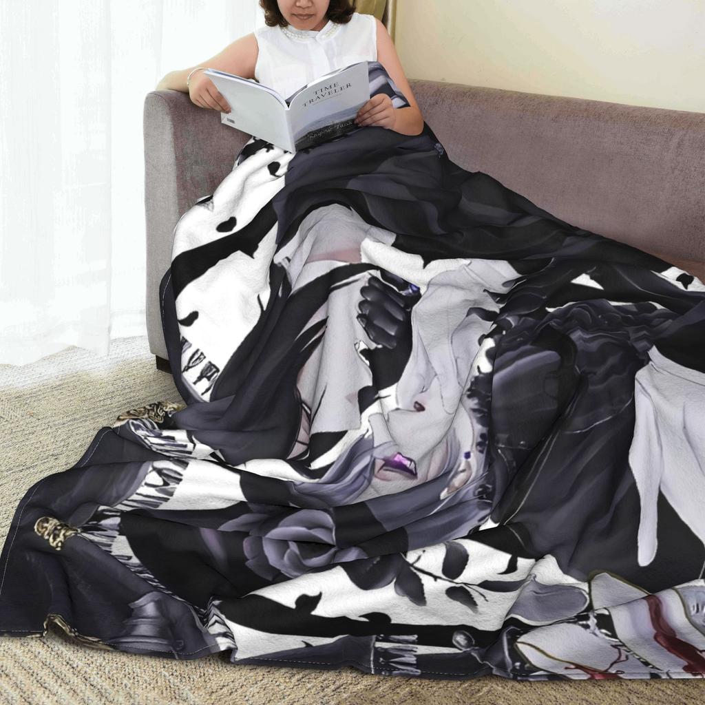 Super Warm BlanketGirls Boys Camping Cartoon Black Butler Throw Blanket Flannel Bedspread For Home Decor Sofa Bed Cover