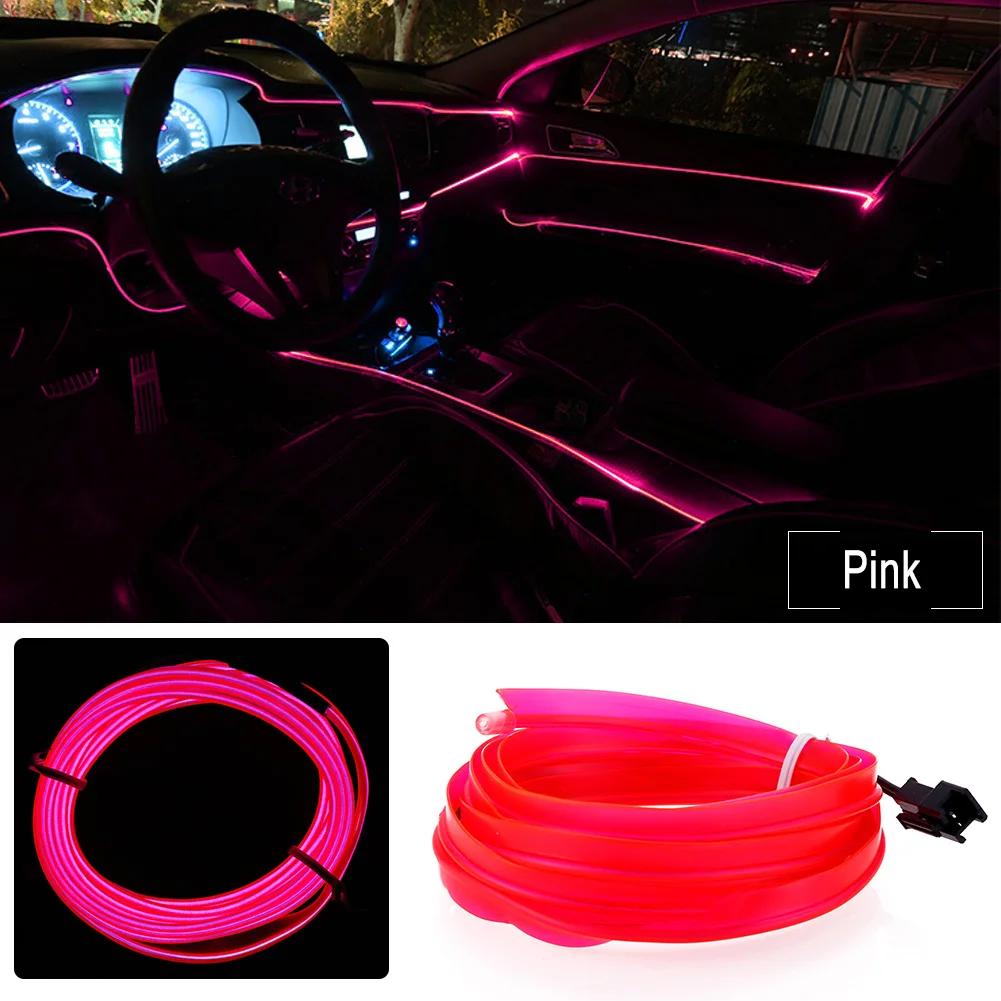 DC 12V Automobil-Atmosphärenlampe Auto Innenbeleuchtung LED-Streifen Dekoration Girlande Drahtseil Röhrenlinie Flexibles Neonlicht