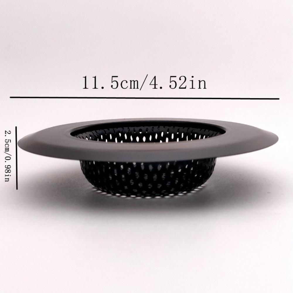 2 Stück Mattschwarzer Küchenspülen-Sieb Edelstahl Küchenspülen-Abflusssieb Spülen-Sieb mit großem breiten Rand 11,5 cm Durchmesser für Küchenspüle