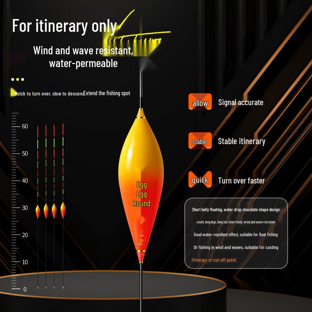 Windproof, Wave-Resistant Crystal Tail Fishing Float for Grass and Crucian Carp - Anti-Drift Design