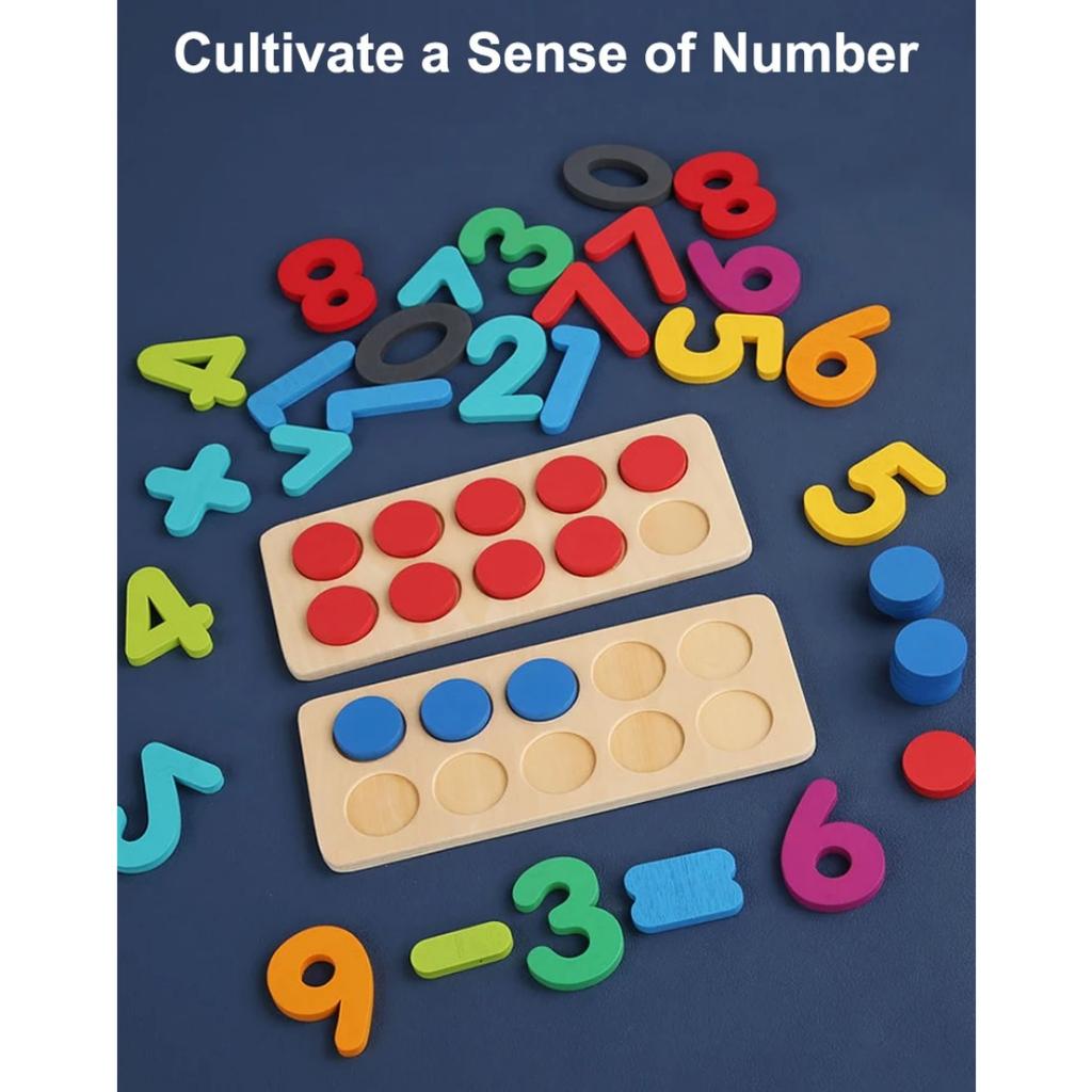 Zabawka Montessori Dziesięciopolowa Kognitywna Liczba Cyfrowa Liczenie Dzieci Trening Logiczny Matematyki Pomoce Dydaktyczne Wczesnej Edukacji Gra Matematyczna dla Dzieci