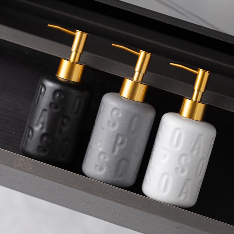 300ml soap dispenser Creative ceramic lotion bottle Hotel bathroom hand sanitizer bath gel bottle Shampoo bottle  cup dispenser