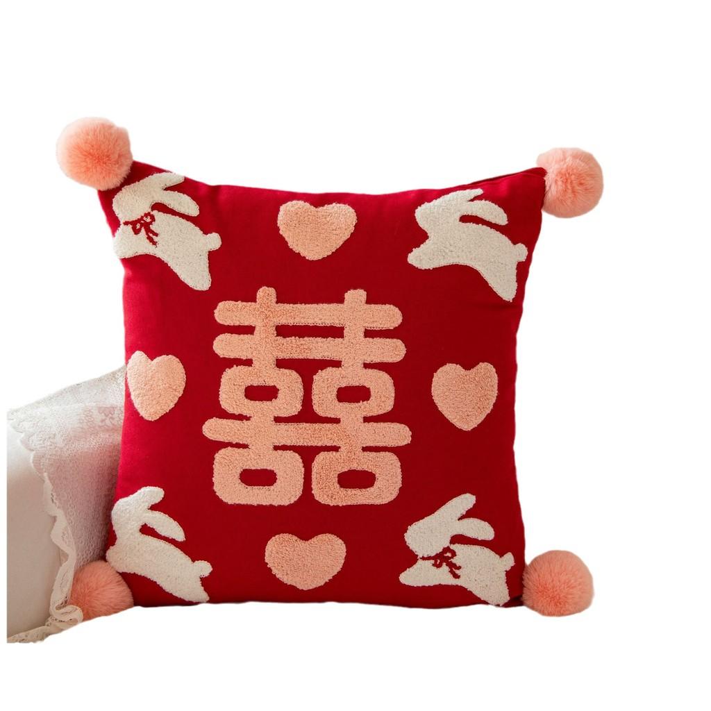 Traditional Chinese Inspired Pillow Cover With Embroidery And Tassel Details For Holiday Gift