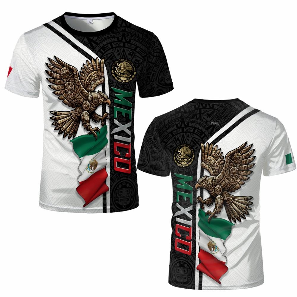 Mexican Constitution Day Men's T-shirt Street Fashion Retro Eagle Graphic Clothes Sports Casual Breathable Short Sleeve Tops