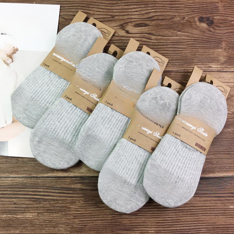 

Женские весенне-летние новые однотонные ретро дымчатые невидимые хлопковые носки 1 pair светло-серый