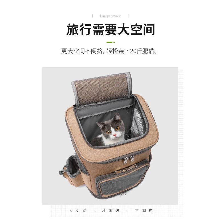 Portable Foldable Cat Backpack with Rolling Wheel Pet Travel Carrier Two Way Cat Rolling Luggage Backpack for Outdoor Travel