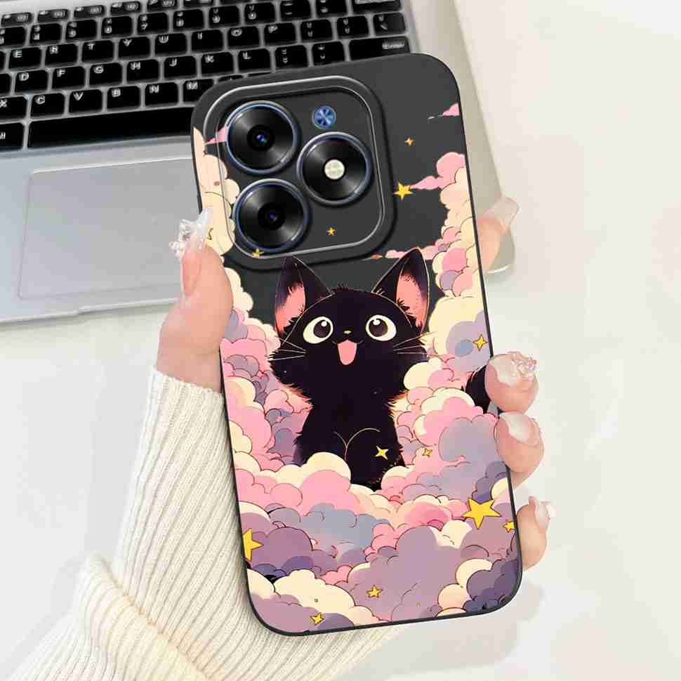 Pink Cat For Tecno Spark Go 2024 Cases BG6 Soft Silicone Cover For Tecno Spark 20 Spark20 SparkGo 2024 Casing Phone Case