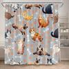 Floral Cartoon Cats Shower Curtains Cute Animals Pet Watercolour Daisy Flowers Bath Curtain Polyester Bathroom Decor With Hooks