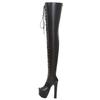 Super High Boots Women Lace Up Autumn 17cm High Heels Over the Knee Boots Platform Long Stripper Fetish Shoes Lady Large Size 46