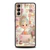 Telefoonhoesje Cover voor Samsung Galaxy S25 Edge S24 S23 S22 S20 S21 FE Ultra S10 S10E Plus 5G Zachte TPU Capas Cartoon Meisje Funda Tas