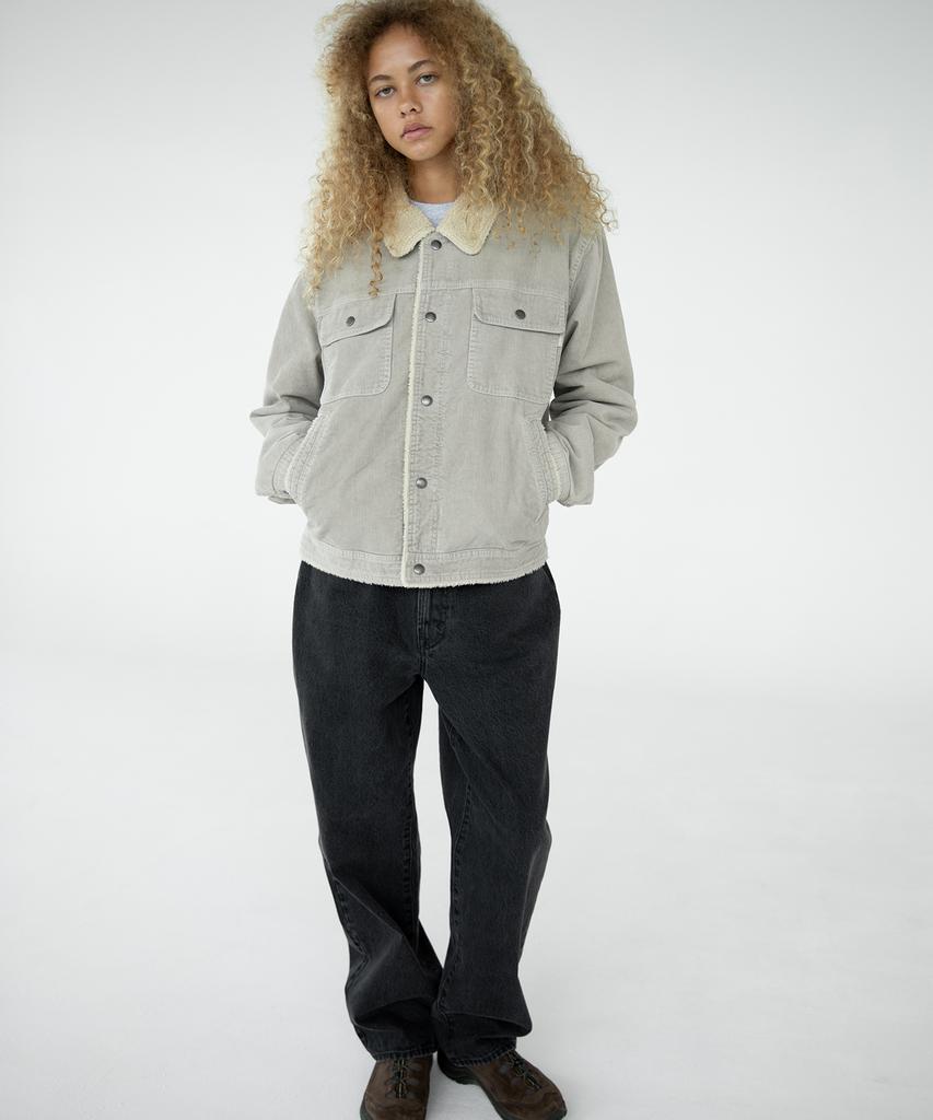Thisisneverthat Sherpa Lined Corduroy Trucker Jacket Stone
