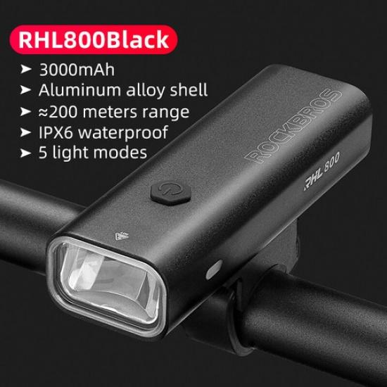 ROCKBROS Bicycle Light Sets MTB Bike Front Rear Lamp USB-C LED Headlight 1500LM RHL800