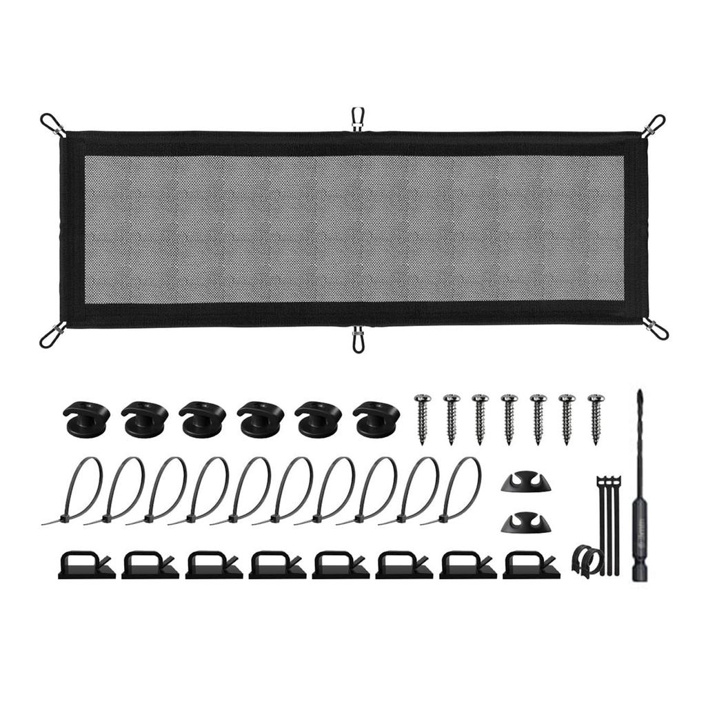 Praktyczny organizer siatkowy do zarządzania kablami pod biurkiem dla efektywnego przechowywania przewodów i bezpieczeństwa w domu lub biurze