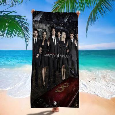 Horror TV The V-Vampire Diaries Badetuch Mikrofaser Weich Wasserabsorbierend Atmungsaktiv Für Mädchen Kinder Dekoratives Strandtuch