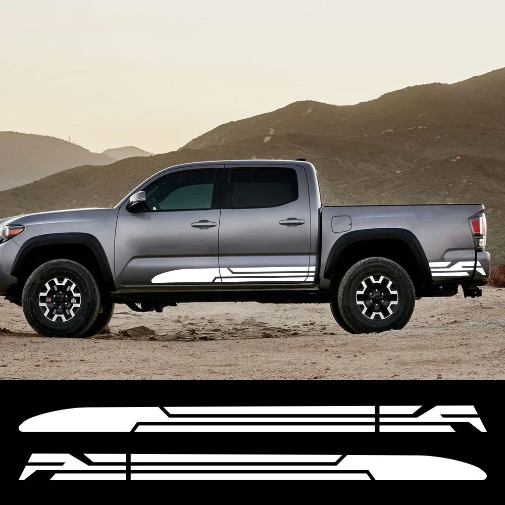 2PCS Racing Sports Style Stripe Car  Body Side Sticker Rocket Graphics Decal Pickup Auto Modified Decoration Sticker Accessories