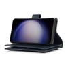 For Samsung Galaxy S25 Case Split Leather Magnetic Wallet Phone Protector with Wrist Strap