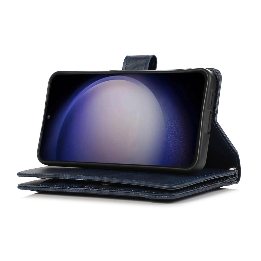 For Samsung Galaxy S25 Case Split Leather Magnetic Wallet Phone Protector with Wrist Strap