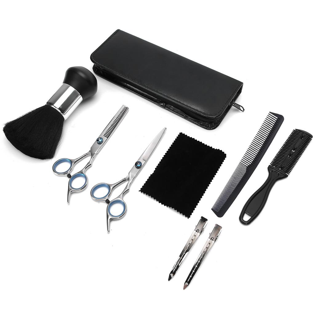 Professional Hair Cutting Thinning Scissors Salon Apron Hair Sweeping Brush Tool Set