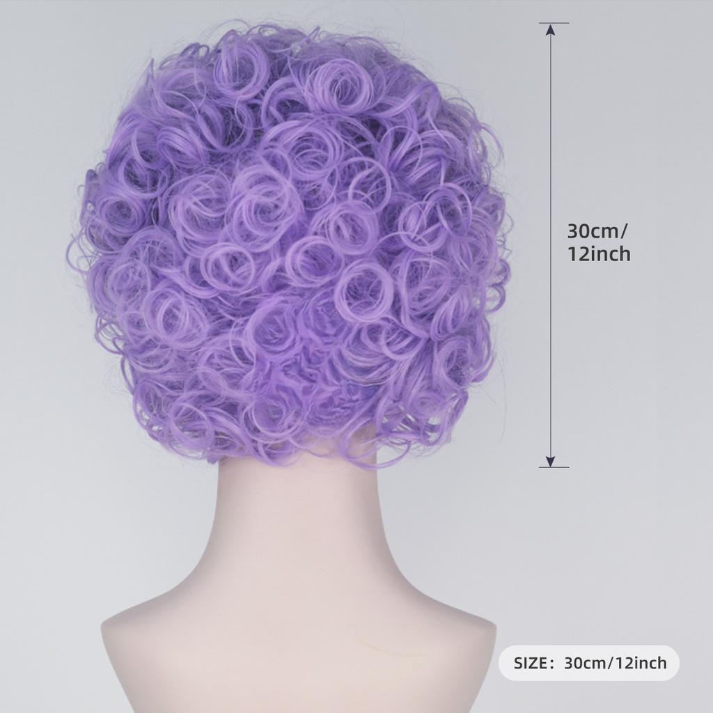 Women's Synthetic Curly Wig Short High Top with Bangs for Stage Performance Cosplay Costume Party Halloween Gift
