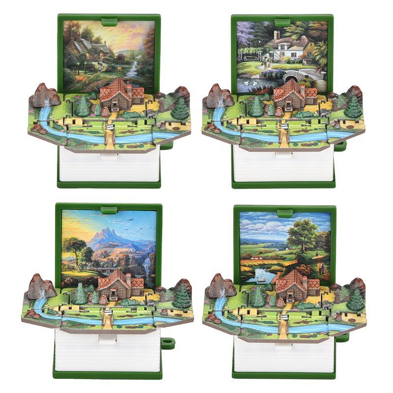 Brelok 3D Pop-up Drewniana Chata: Kreatywna składana książeczka dla dzieci