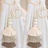 Bohemian Tassel Tieback Curtain Holdbacks Woven Fabric Tiebacks Fringe Decor Window Accessories Room Decor