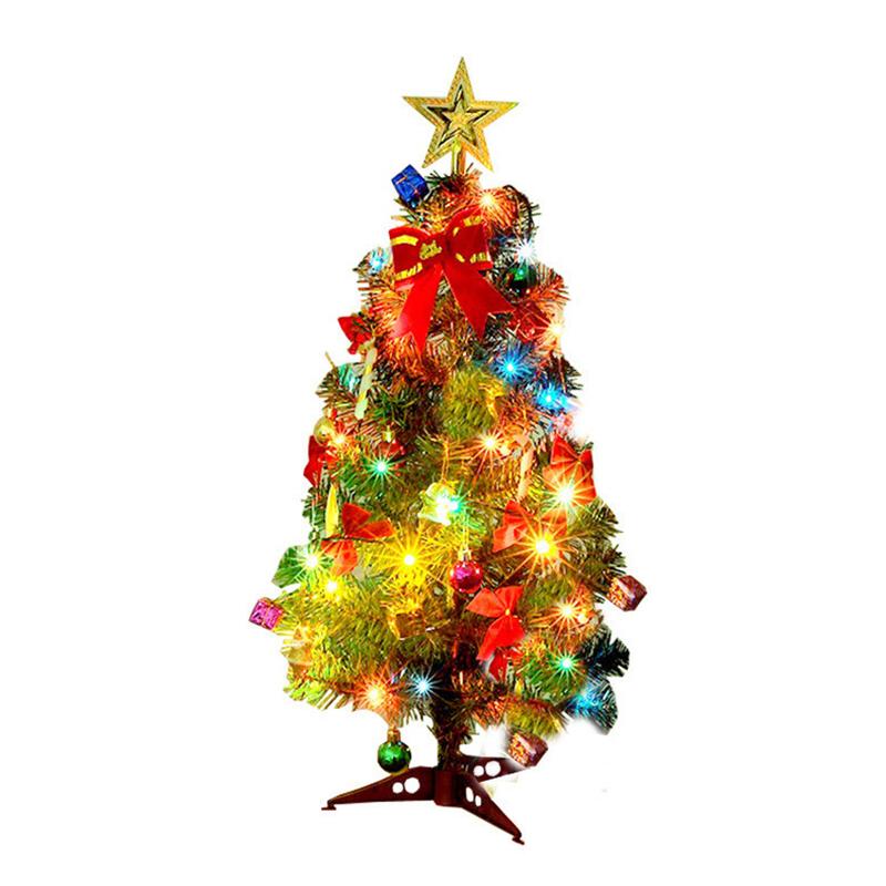 Christmas Tree Light Strings Ribbon Bows Glowing Decorative Lamp Ornament Xmas Home Party Decoration Gift