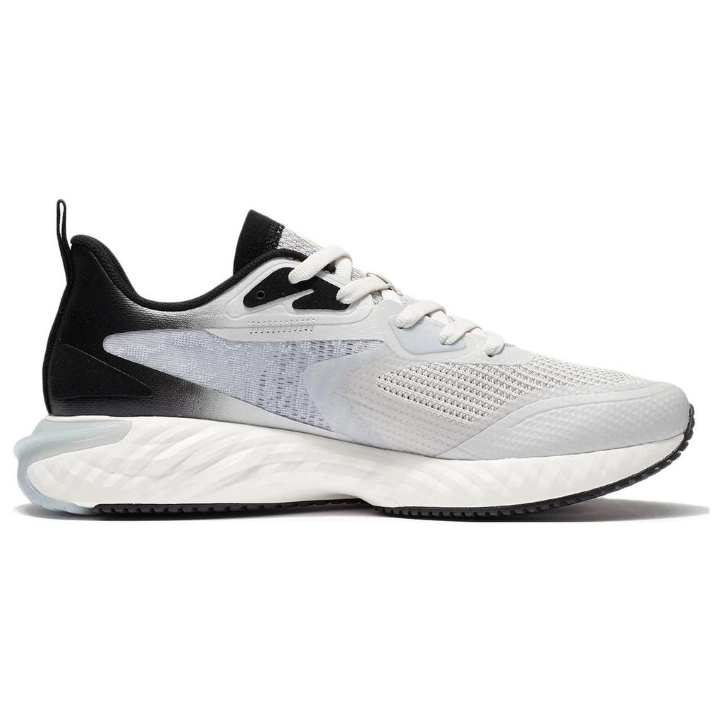 Li Ning Fabric Slip Resistant Low top Casual Running Shoes Men's White Black ARSS017-6