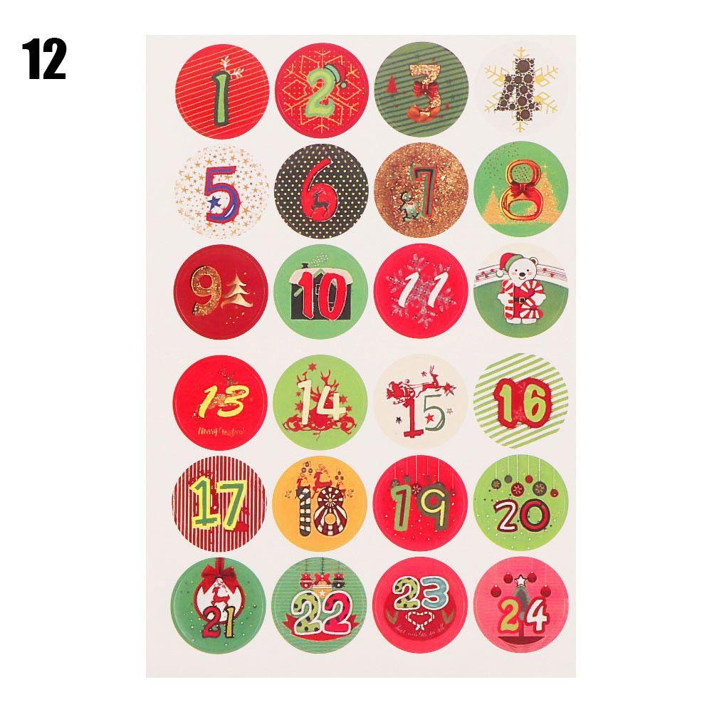 

Multi-Function Self Adhesive Christmas Label Packaging Labels Advent Calendar Number Paper Sticker 12
