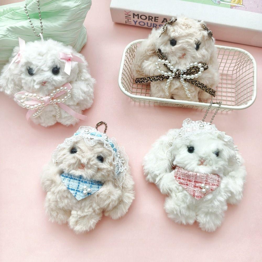 Nowy Kreskówkowy Królik Brelok Lolita Królik Zawieszka do Torby Kokarda Uchwyt na Klucze