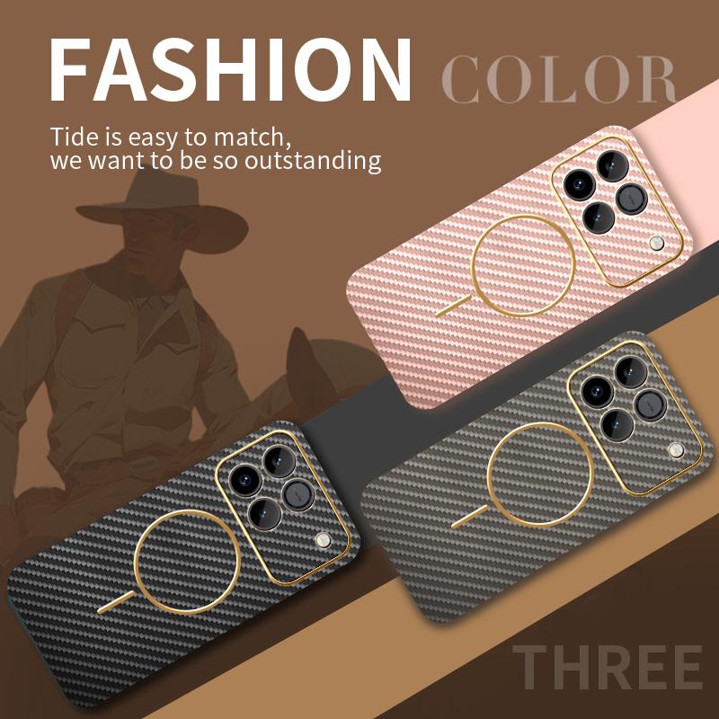 For Honor Win Win RT Win Turbo electroplated carbon fiber magnetic fingerprint-resistant shockproof phone case